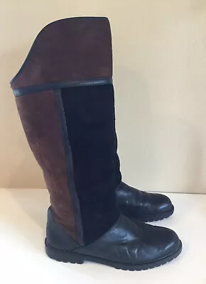 Women’s La Canadienne Boots Black And Brown Leather Suede Size 8.5 B Lined • $17.52