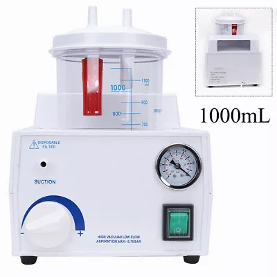 1000mL Portable Phlegm Suction Unit Emergency Medical Vacuum Aspirator Machine • $129.72