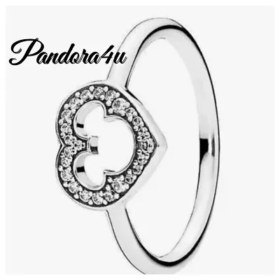 Pandora Mickey Silhouette Ring; CZ Stones;  NeW Tags Velvet Lined Gift Box • $44.95