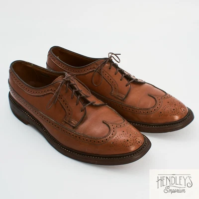 $107.99 • Buy FLORSHEIM IMPERIAL Shoes 12C Brown Leather V-Cleat Longwing Blucher 93602 1976