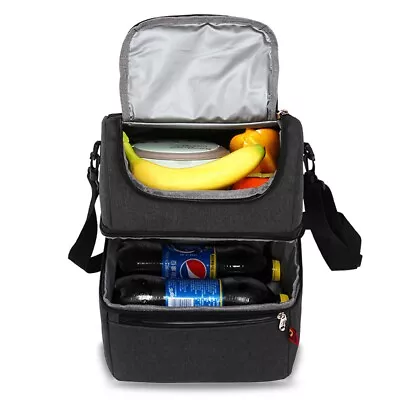 Insulated Lunch Bag Box For Women Men Thermos Cooler Hot Cold Adult Tote Food AU • $41.79