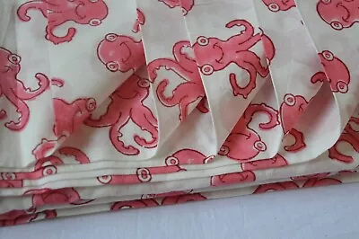 Indian Hand Block Fabric 20 Yard Octopus Print Printed Print_1430 • $80.99