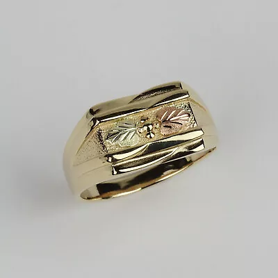 Unique Landstroms 10k Yellow Black Hills Gold Men's Band Ring Size 13 • $449