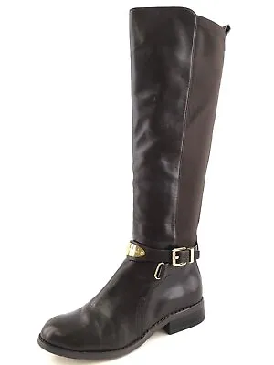 Michael Kors Arley Brown Leather Knee High Stretch Riding Boots Womens Size 4 M* • $41.71