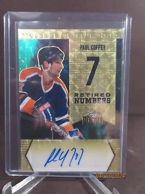 2024 Metal Legends Retired Numbers Prismatic Gold Vinyl Auto Paul Coffey #1/1 • $1.25