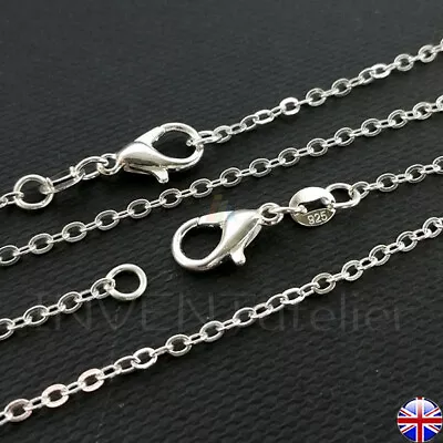 Silver Plated Plain 18-24 Necklace Chains For Jewellery Making Chain Lobster 626 • £2.69