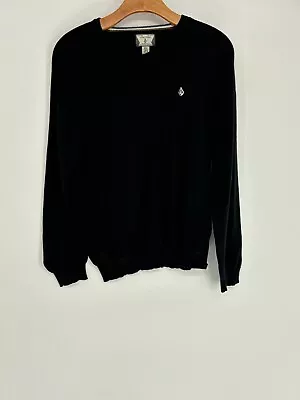 Volcom Boys Black V-Neck Pullover Long Sleeve Sweater Youth Size Large • $10.20