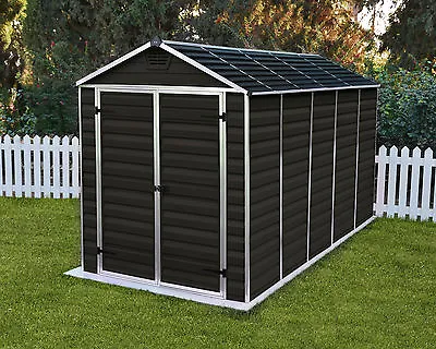 Palram Garden Shed Plastic Brown Canopia Skylight Aluminium Frame 7 Sizes • £349.95