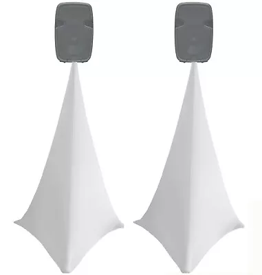 £16.90 • Buy White DOUBLE Sided Spandex  Speaker Stand Scrim / Dj Tripod Cover