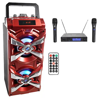 NYC Acoustics X-Tower Bluetooth Karaoke Machine System W/LED's+(2) Wireless Mics • $77