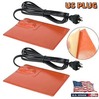 2X 120W Car Engine Oil Pan Sump Tank Heater Plate US Plug Silicone Heating Pad • $30.18