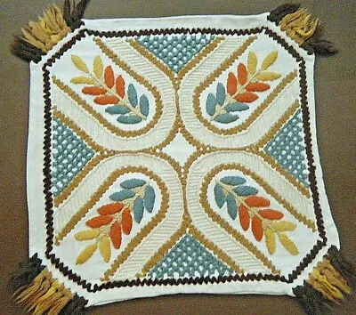 Vintage French Art And Crafts Deco Linen Pillow Case Hand Embroidered Europe  • $45