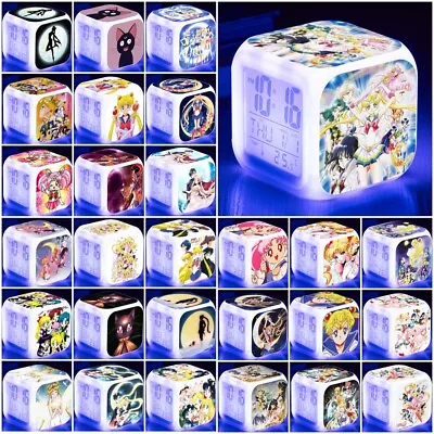 $11.99 • Buy Sailor Moon Alarm Clock LED Flash Digital Watch Night Light Lamp Cube Clock AU