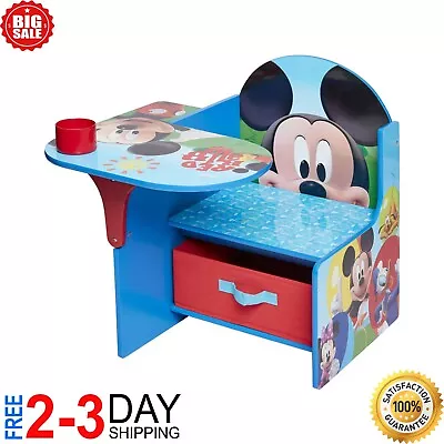 Mickey Mouse Kids School Table Desk And Chair With Storage Bin Box Set Boys Girl • $59.99