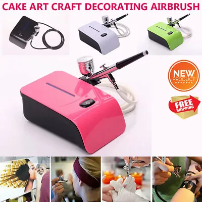 Cake Decorating Airbrush And Compressor Kit Art Craft Set Spray Gun 25 PSI • $126.39