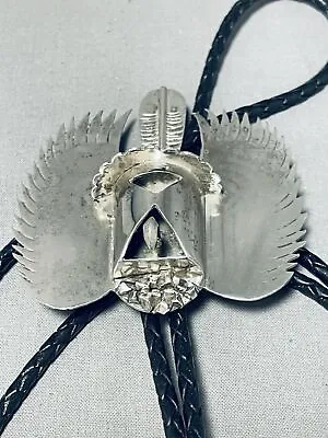 One Of The Most Unique Vintage Navajo Sterling Silver Kachina Bolo Tie • $887.99