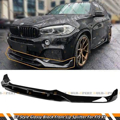 M Sport GT Style Glossy Black Front Bumper Lip Splitter For 2015-2018 BMW X5 F15 • $131.99