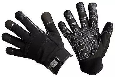 Mechanics Work Gloves Synthetic Leather PVC Grip Washable Winter Lined Fleece • $11.95