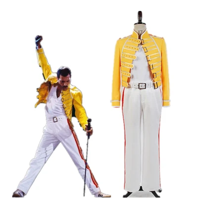 $43 • Buy Queen Lead Vocals Freddie Mercury Wembley Cosplay Costume Jacket Pants Shirt