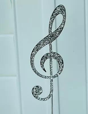 £5.50 • Buy Silver Diamante Music Note Cake Topper Decoration Birthday Party Treble Clef Uk