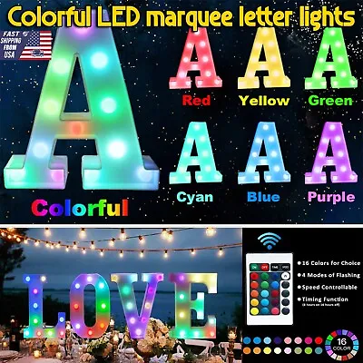 9  Colorful LED Marquee Letter Light With Remote Party Decoration Letter Signs • $24.65