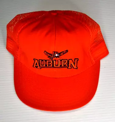 Vintage Auburn Orange Snap Back Mesh One Size USA Made Hat • $19.99
