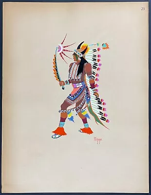 Szwedzicki - Mopope: War Dance - 1929 Kiowa India Art Pochoir • $195