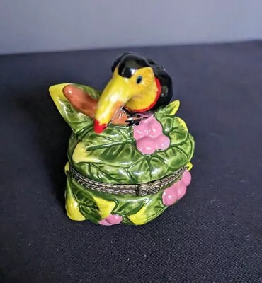 Colorful Ceramic Tucan Trinket Box Hinged.  • $12.99