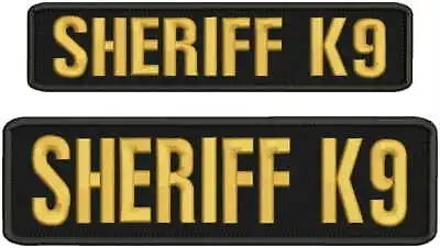 Sheriff K9 Embroidery Patches 2x9 And 3x10 Hook On Back Gold Letters • $19.99