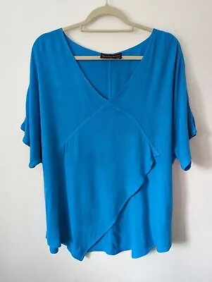 Hampstead Bazaar Blue Asymmetric Oversized Lagenlook Arty Top One Size • £26