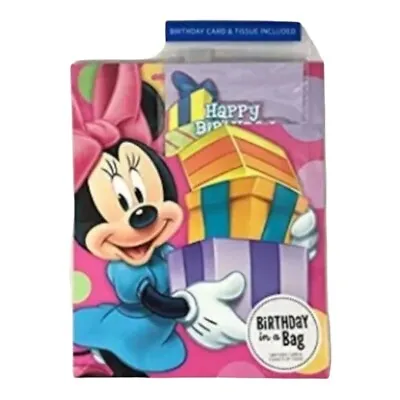 Minnie Mouse Happy Birthday Gift Bag Set Birthday Card 3 Sheets Of Tissue • $9.99