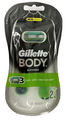 Gillette Mens Body Disposable PowerGlide Razors Shower Safe 2 Count • $6.75