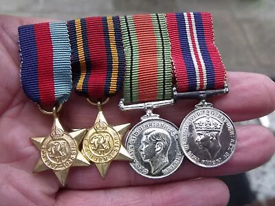 A Miniature Ww2 Four Medal Group 1939-45 Burma Stars War & Defence. • £28