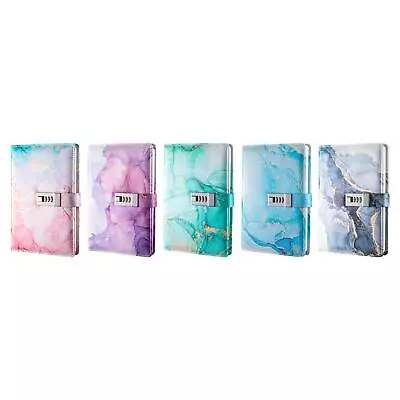 Diary With Lock A5 PU Leather Journal Password Lock Diary Teenage Girls Kids • $27.96