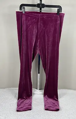 DG2 By Diane Gilman Dk Mauve Pink Size L Velvet Leggings • $12.20