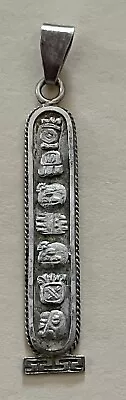 Sterling 925 Signed Mayan Symbols Script Aztec Cartouche Hieroglyphics Pendant • $29.99