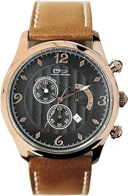 Daniel Steiger Retrograde Elite Chronograph Rose Gold/Black Watch W/Leather Band • $149.89