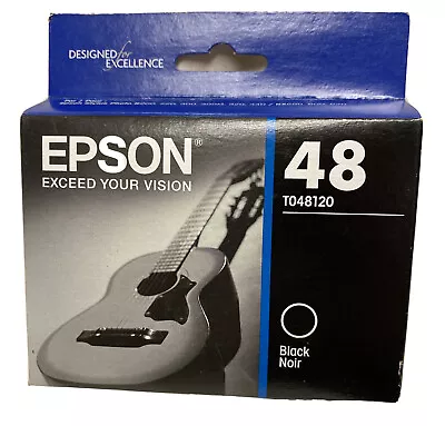 GENUINE EPSON 48 T048120 BLACK COLOR INK CARTRIDGE ~Expired 08/2017 • $14.99