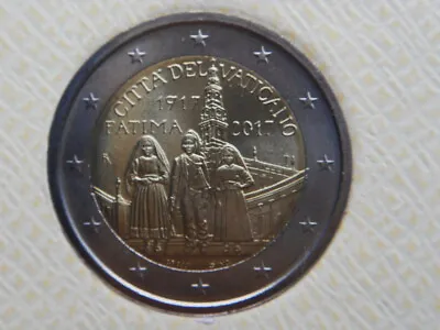 2017 Vatican ITALY Bimetallic 2 Euro Coin UNC Fatima In Rare Official Folder • $39.99