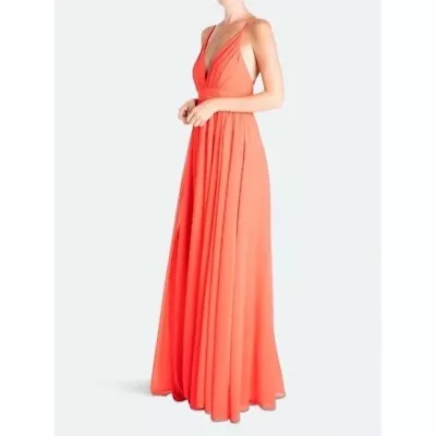 Meghan Los Angeles NWT Coral Sleeveless V Neck Maxi Gown Women’s Size XL • $87.49