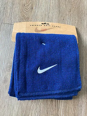 $18.99 • Buy Nike Knitted Blue Acrylic Running Jogging Winter Scarf Late 90s Early 2000s NEW