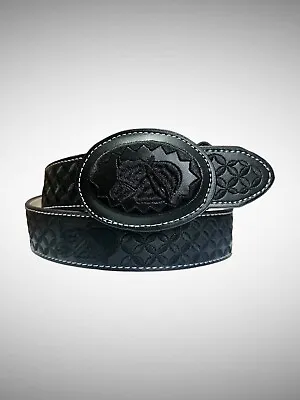 Men's Western Leather Belt Bull Cowboy Rodeo Belt Cinto Vaquero Bordado Toro • $19.99