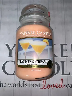 Yankee Candle Peaches & Cream Large Jar - Retired 2018 Limited Edition • £24.79