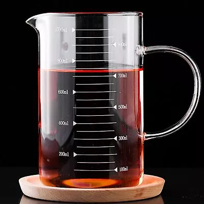 (350ml)Borosilicate Glass Measuring Cup With Lid HeatResistant Mug For Hotel AOS • $16.51