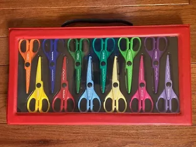 Craft Decorative Edge Scissors Set Of 12 W/Carry Case For Scrapbooking Craft NEW • $24.75