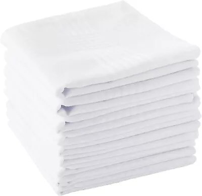Mens Handkerchiefs 100% Soft Cotton White Hankie Hankerchieves • $12.50