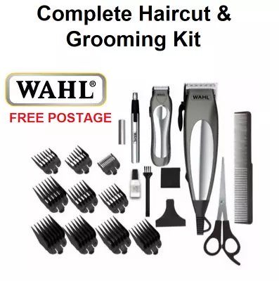 Wahl Hair Clippers Cordless Beard Trimmer Groomer Shaver Mens 21 Pce Haircut Set • $87