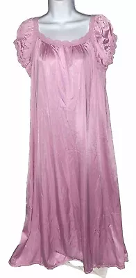 Vintage Womens Olga Full Length Night Gown Style 9629 Lilac Nylon And Lace Sz M • $39