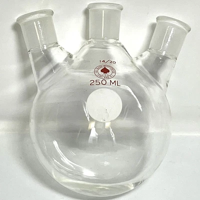 $35 • Buy Ace Glass 250mL Angled 3-Neck Round Bottom Flask 14/20 Outer Joints 9465-213