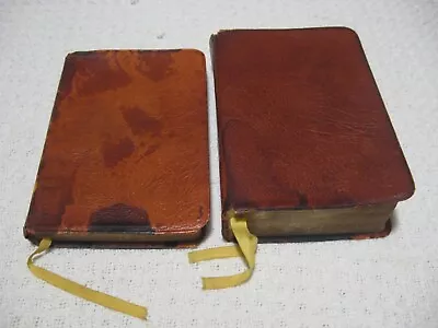 Vintage 1979 LDS Book Of Mormon & HOLY BIBLE Calfskin Leather Scriptures DAMAGED • $29.99